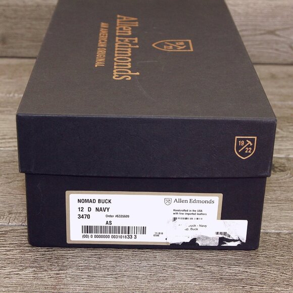 * NIB * $443 Allen Edmonds NOMAD 12 D + Matching Belt 34 - Navy * add $15 Trees main image 2